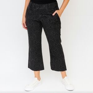 Alvin Valley Signature Black Damask Cropped Stretch Pants Sz 14